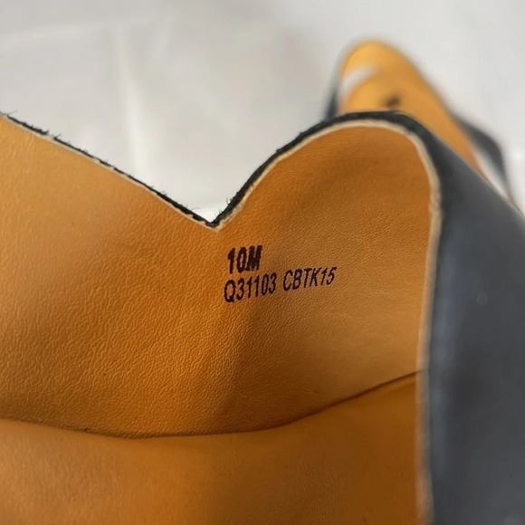 KORK-EASE Cork Wedge Sling-backs Navy Blue Leather Platform Open Toe Size 10 - Picture 11 of 13